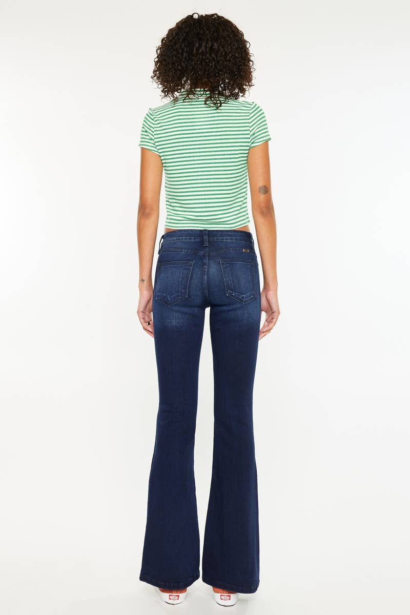 PETITE MID RISE FLARE JEANS-KC6102D-PT