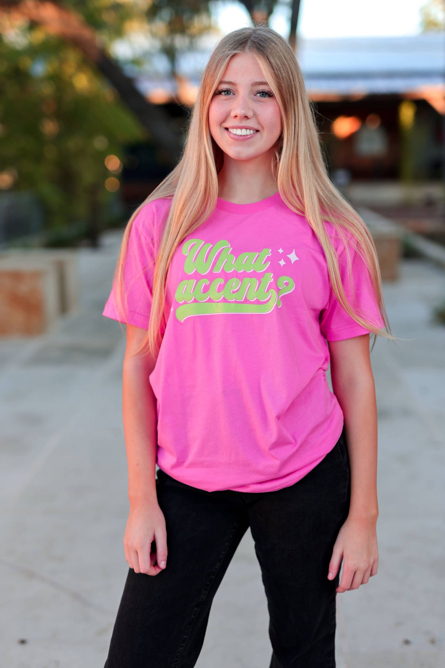 K&C What Accent? - (Pink) S/S Crew