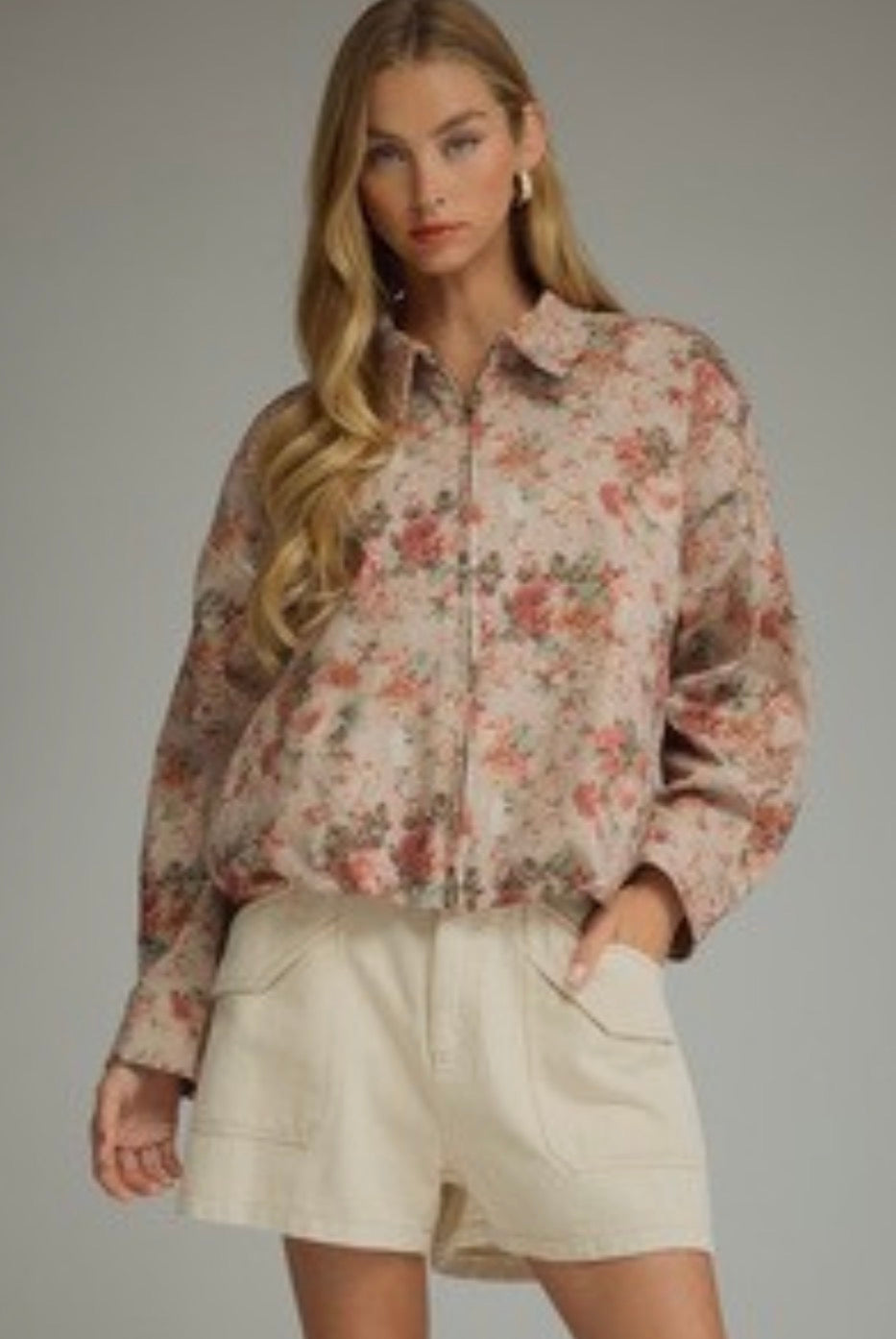 Entro J32607 Ecru Jacket Floral