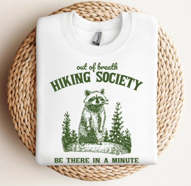 Out Of Breath Hiking Society Raccoon Retro Shirt