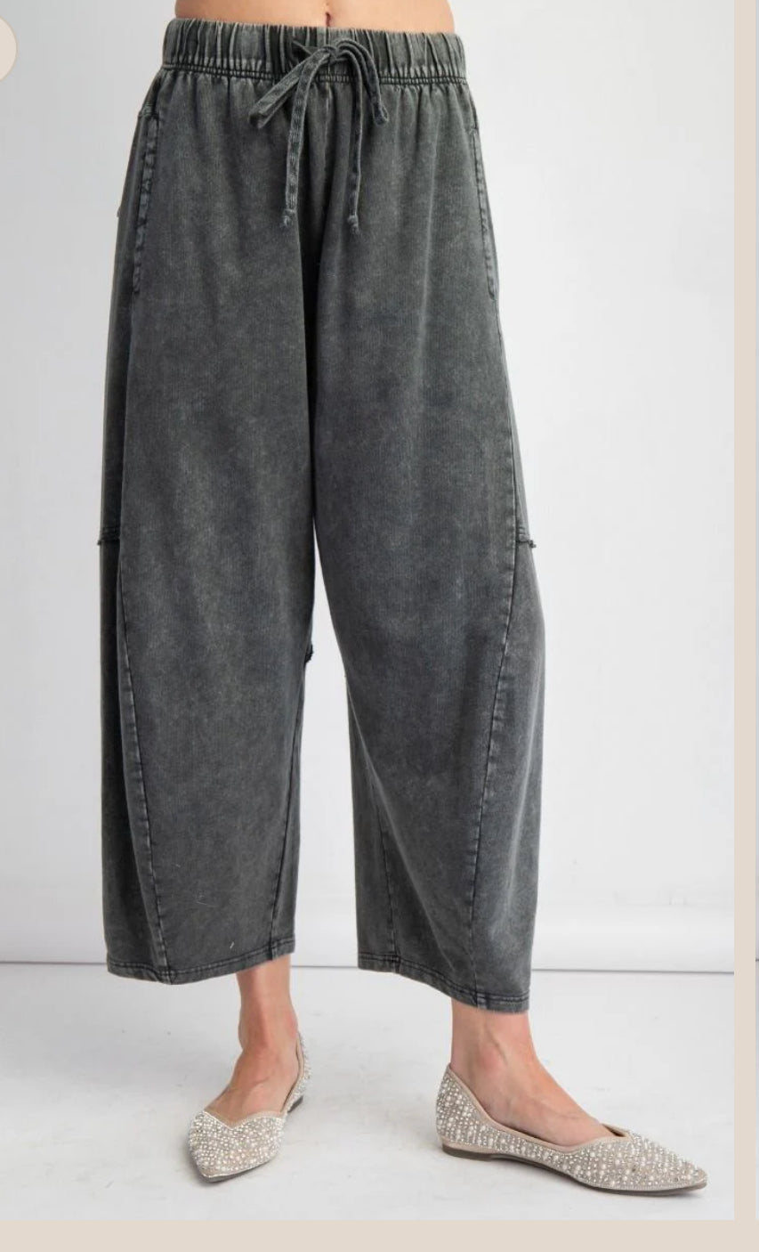 Easel-EB57008-TEXTURED WOVEN MINERAL PANT
