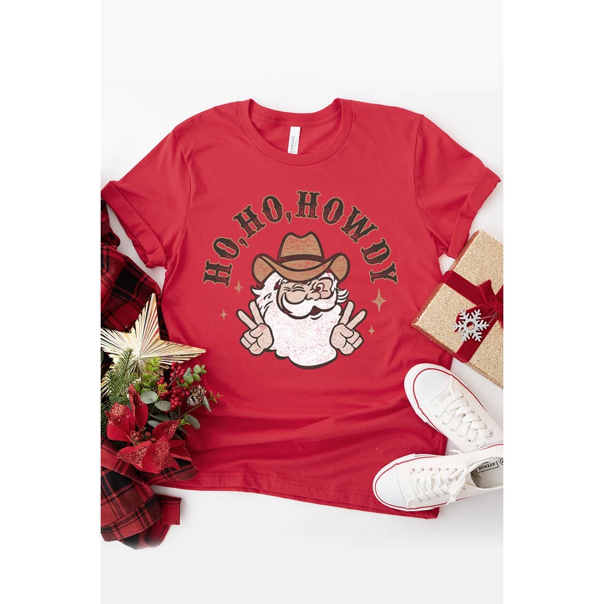 HO HO HOWDY WASHED GRAPHIC TEE