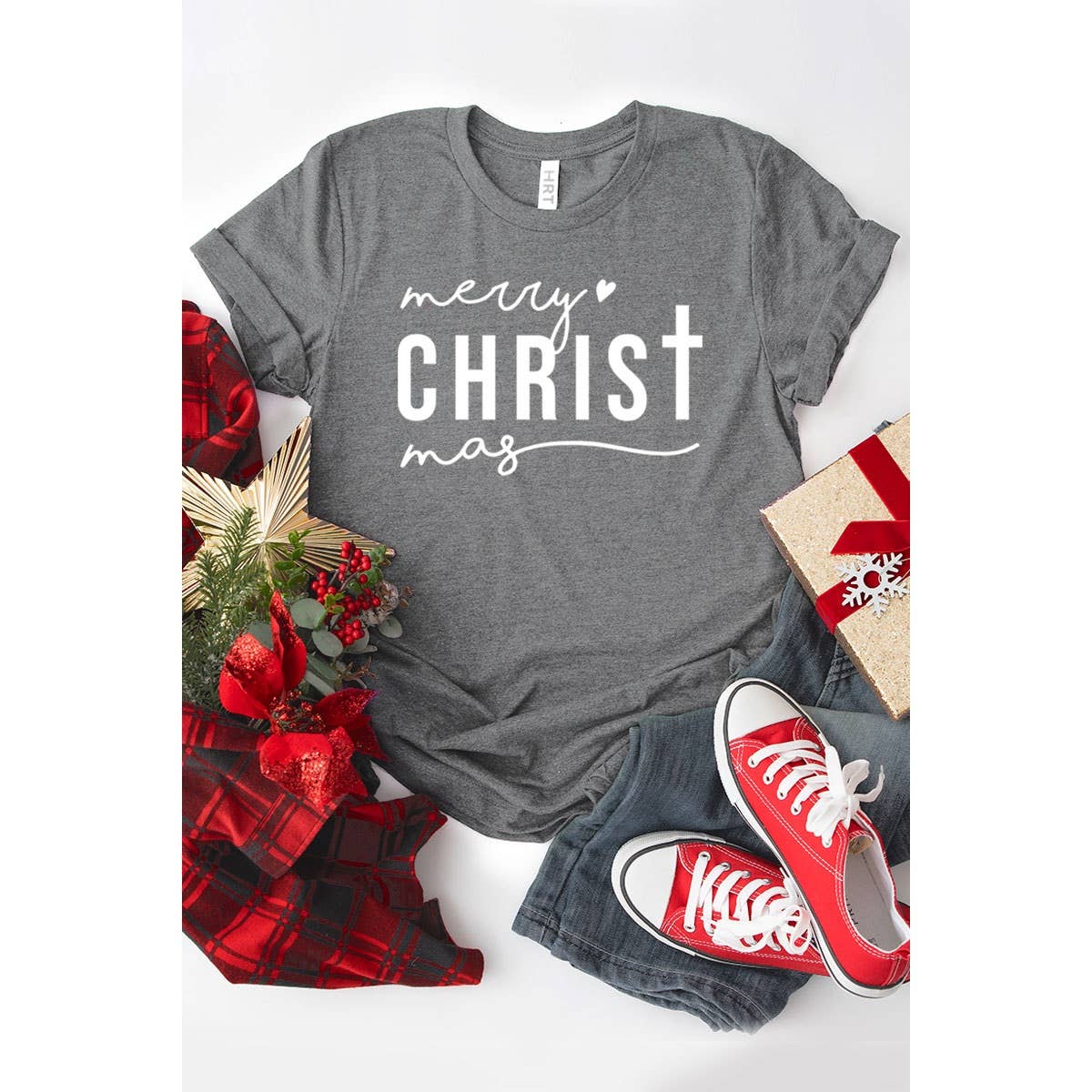 MERRY CHRISTMAS WASHED GRAPHIC TEE