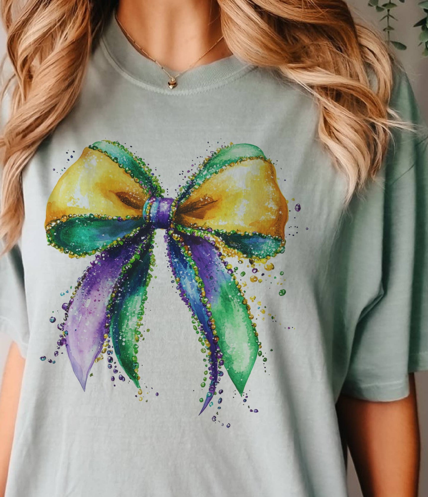 Coquette Mardi Gras Bow New Orleans Parade Graphic Tee