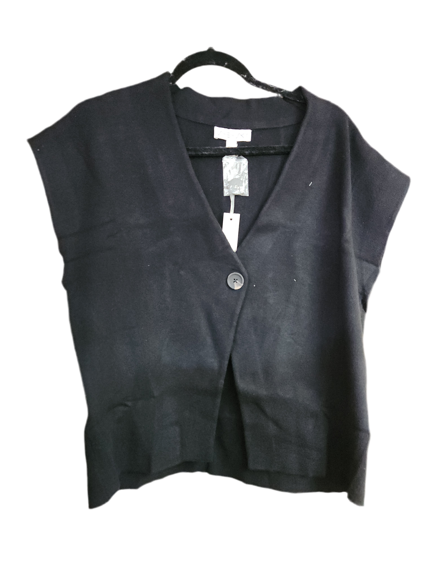 She+Sky SY8726 BLACK Oversized Single Button Sweater Vest