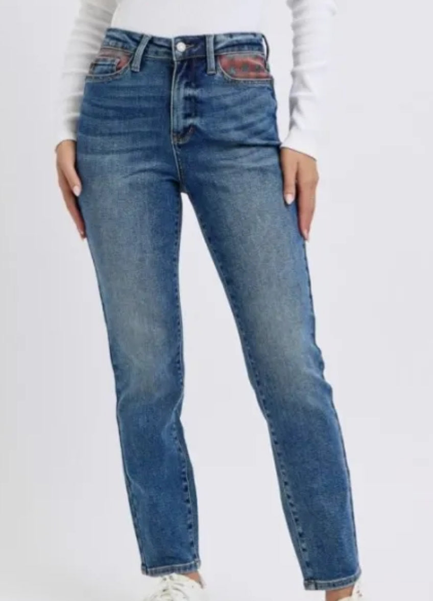 JB 88868REG HW Plaid Patch Slim