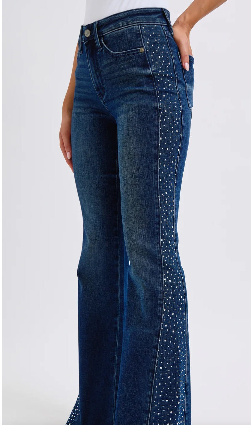 JB-88920REG- DARK MR RHINESTONE SIDE PANEL DETAIL FLARE