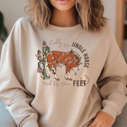 Giddy up Jingle Horse Christmas Holiday Sweatshirt