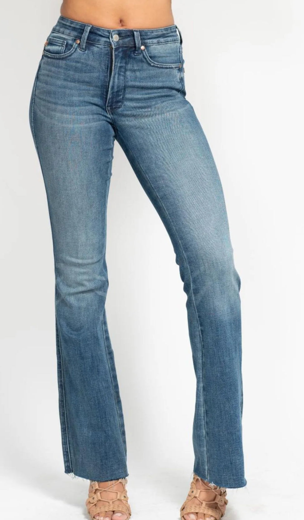 JB 88472REG MR TUMMY CONTROL VINTAGE WASH CUT HEM FLARE