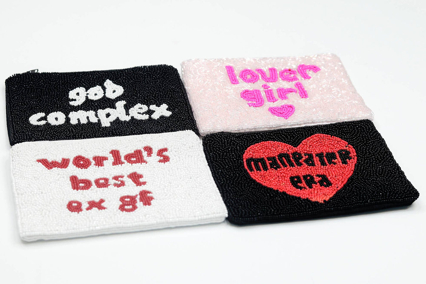 World's Best Ex GF Seed Bead Bag, Makeup Bag, Beaded Coin