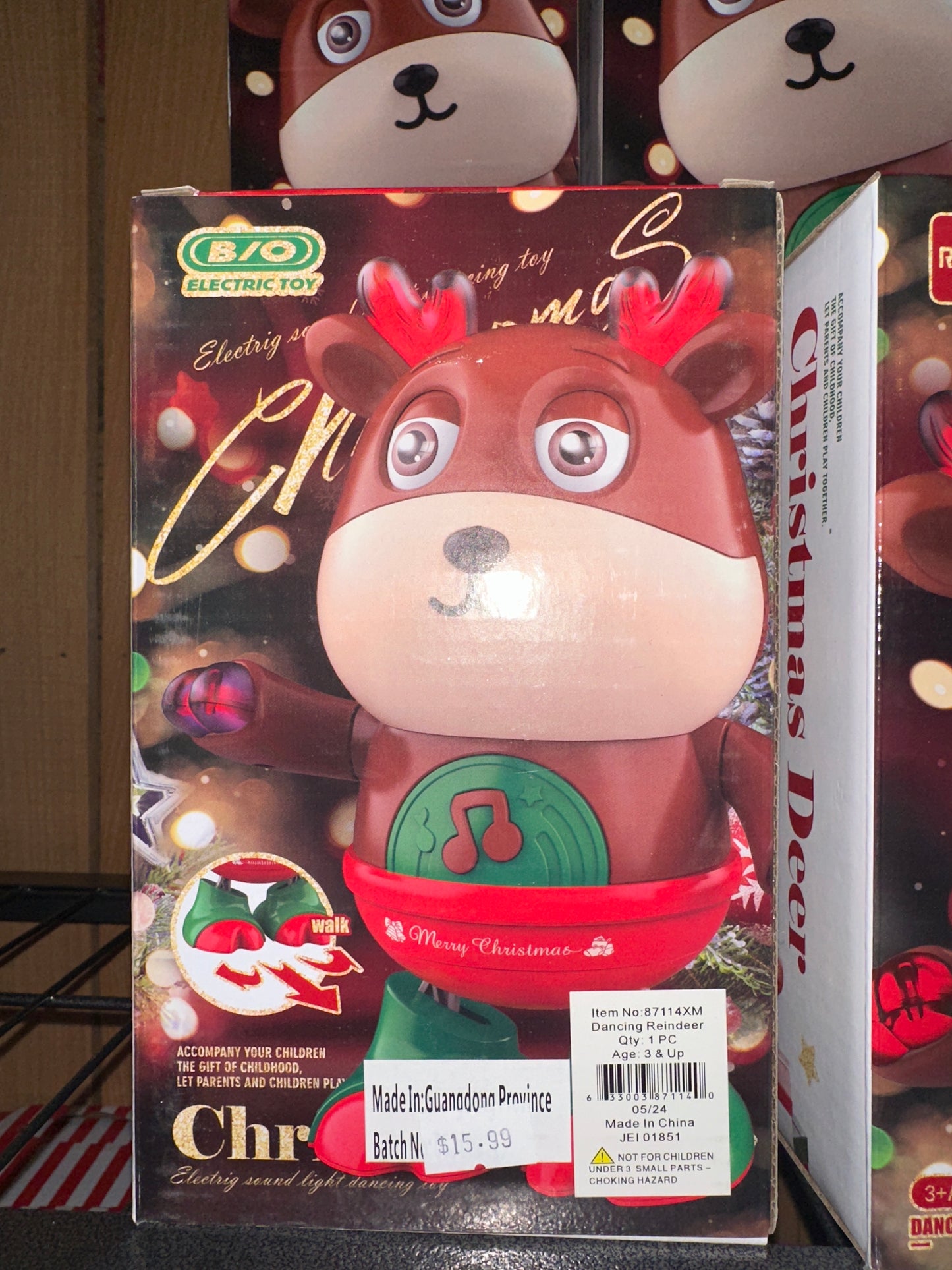 Jeannie's Toy Battery Dancing Reindeer Light Up