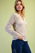 Easel ST200100 FADED OLIVE LONGSLEEVE LACE CARDIGAN