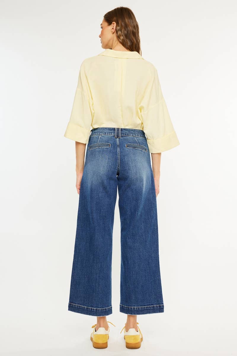 PETITE MID RISE TROUSER WIDE LEG-KC70098M-PT