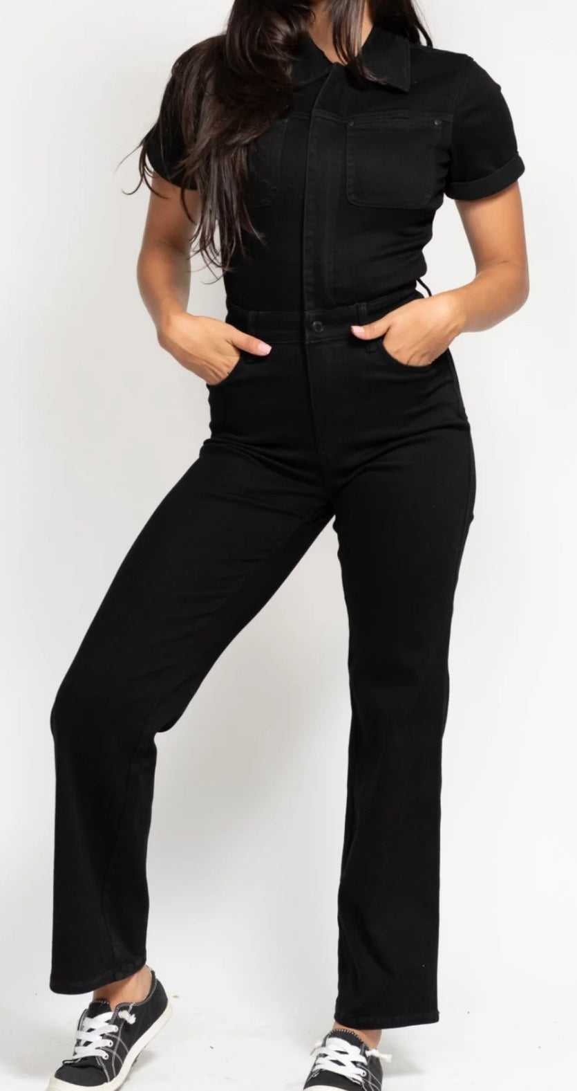 JB 88853 HW TUMMY CONTROL JUMPSUIT STRAIGHT BLACK