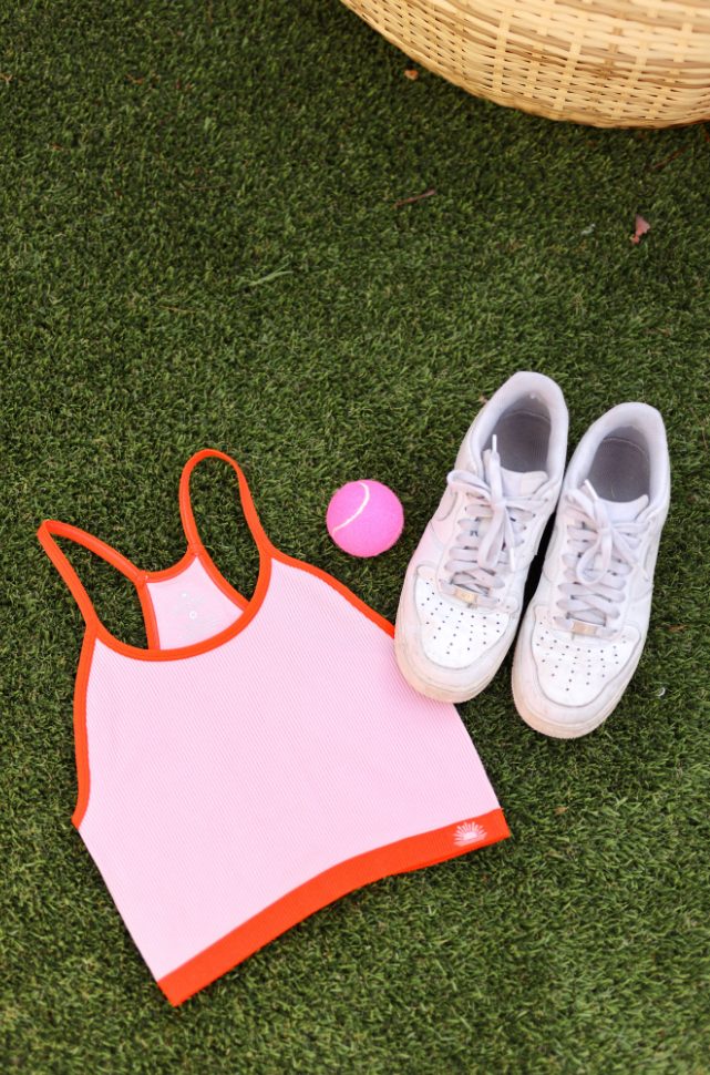 Ribbed Bralette- Pink Crush (Candy Pink/Sunset Orange)