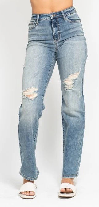 JB 82641REG High Waist Dad Straight w/harsh tint & Destroy