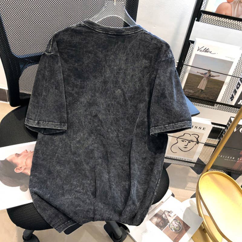 Honeybee Graphic Washed crewneck short sleeve T-shirt