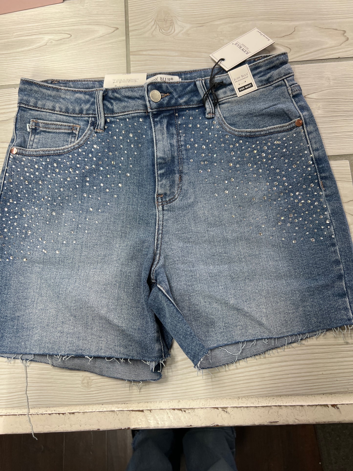 JB 150274 HW Rhinestone Embellishment Cut Off Shorts