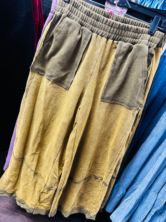 UMGEE K8987 WIDE LEG SIDE POCKET PANT