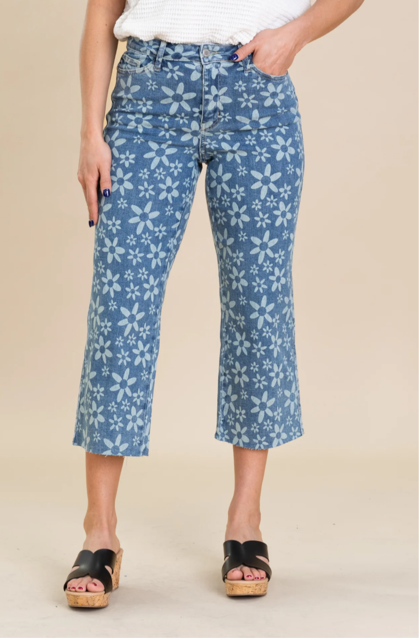 JB 88772 HW FLOWER PRINT CROP WIDE