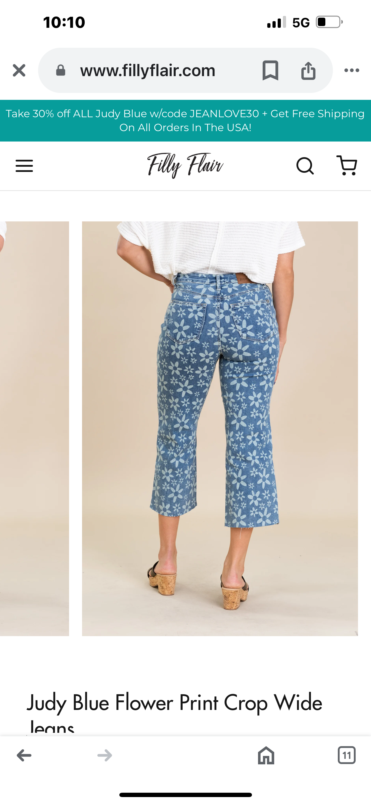 JB 88772 HW FLOWER PRINT CROP WIDE