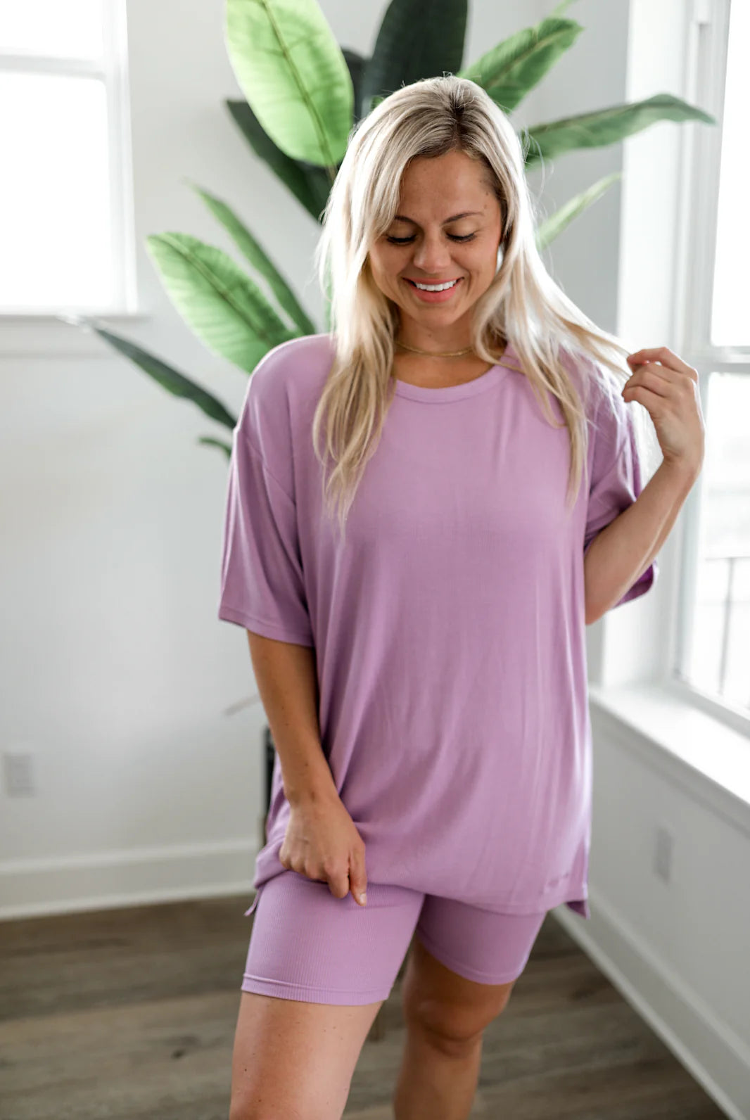 JLB- 24/7 RIB BIKER TOP+SHORT SET- LILAC