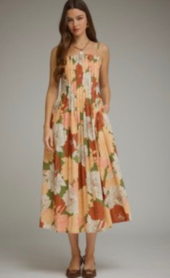 Entro D33236 Olive Floral Dress
