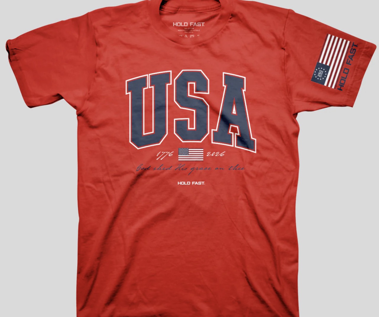 Hold Fast Adult T - USA Strong Red