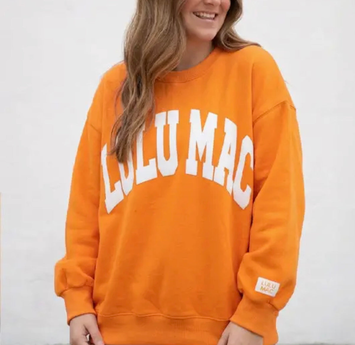 LULU MAC Tennessee Orange/White Puff Sweatshirt