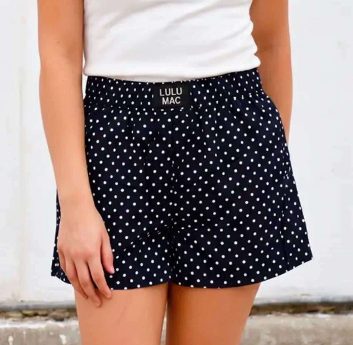 LULU MAC Navy Mini Polka Dot Boxer