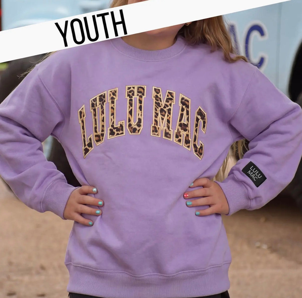 LULU MAC Kids Leopard Lavender Sweatshirt