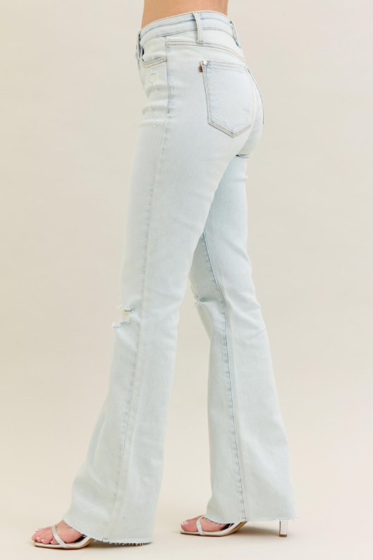 JB 88718REG MR Destroy & Fray Hem Bootcut LT