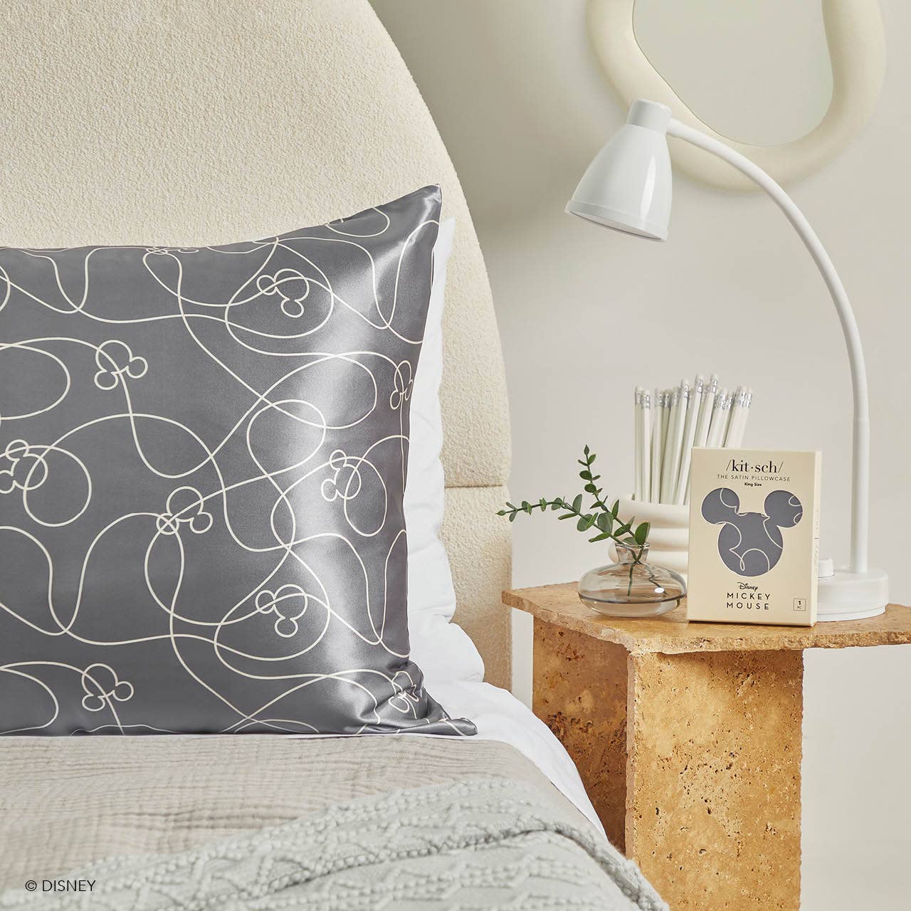 Kitsch & Mickey and Minnie Satin Pillowcase King Mickey Maze