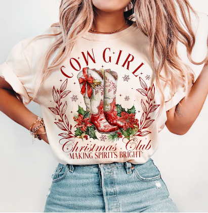 Cowgirl Christmas Club | Country | Western | Graphic Tee