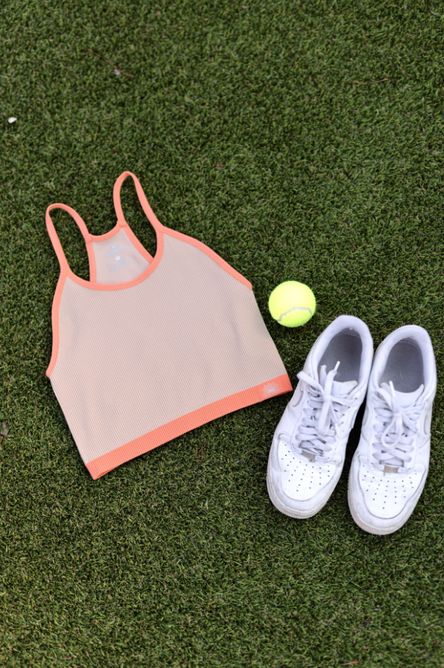 Ribbed Bralette- Heat Wave (Latte/Coral)