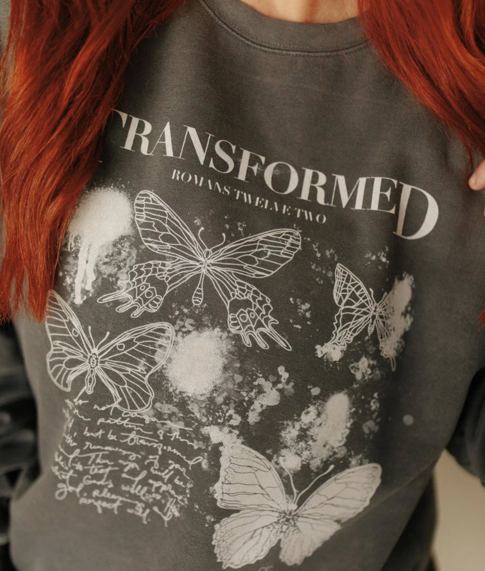 TRANSFORMED BUTTERFLY TEE GRAY