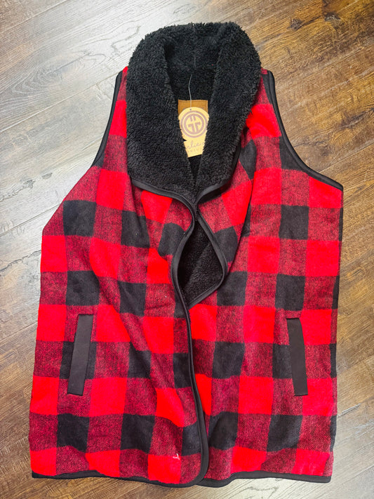 GIRLIE GIRL BUFFALO PLAID VEST