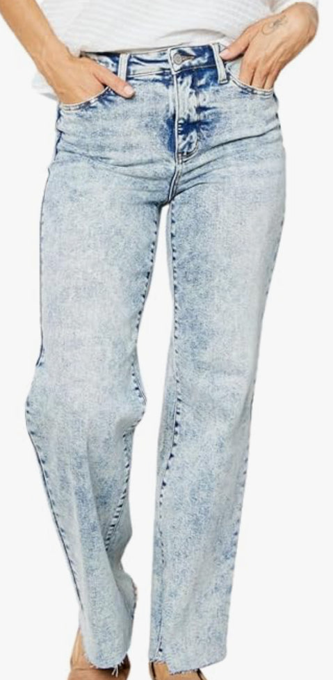 JB 88828 REG HW MINERAL WASH RAW HEM WIDED