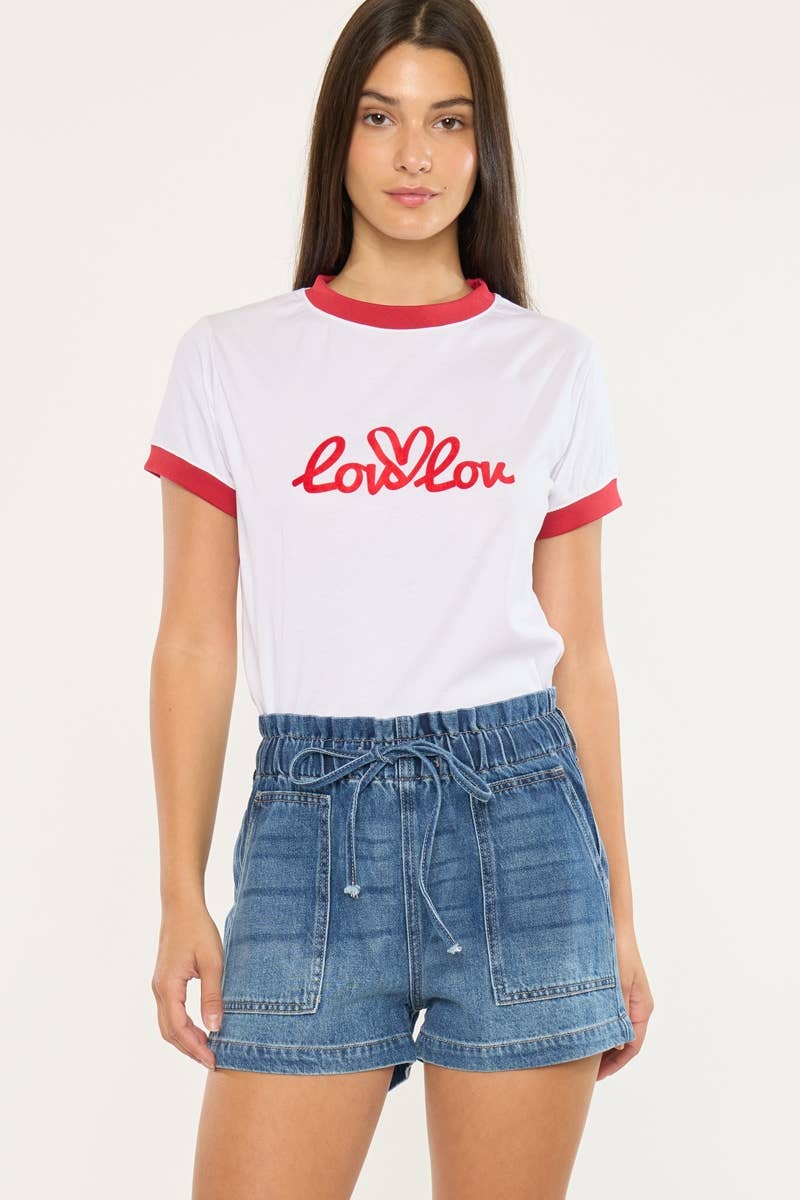 PAPER BAG DENIM SHORTS-KC7961MD