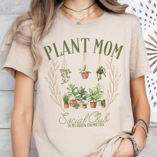 Plant Mom Social Club Gardening Garden Flower  Graphic Tee