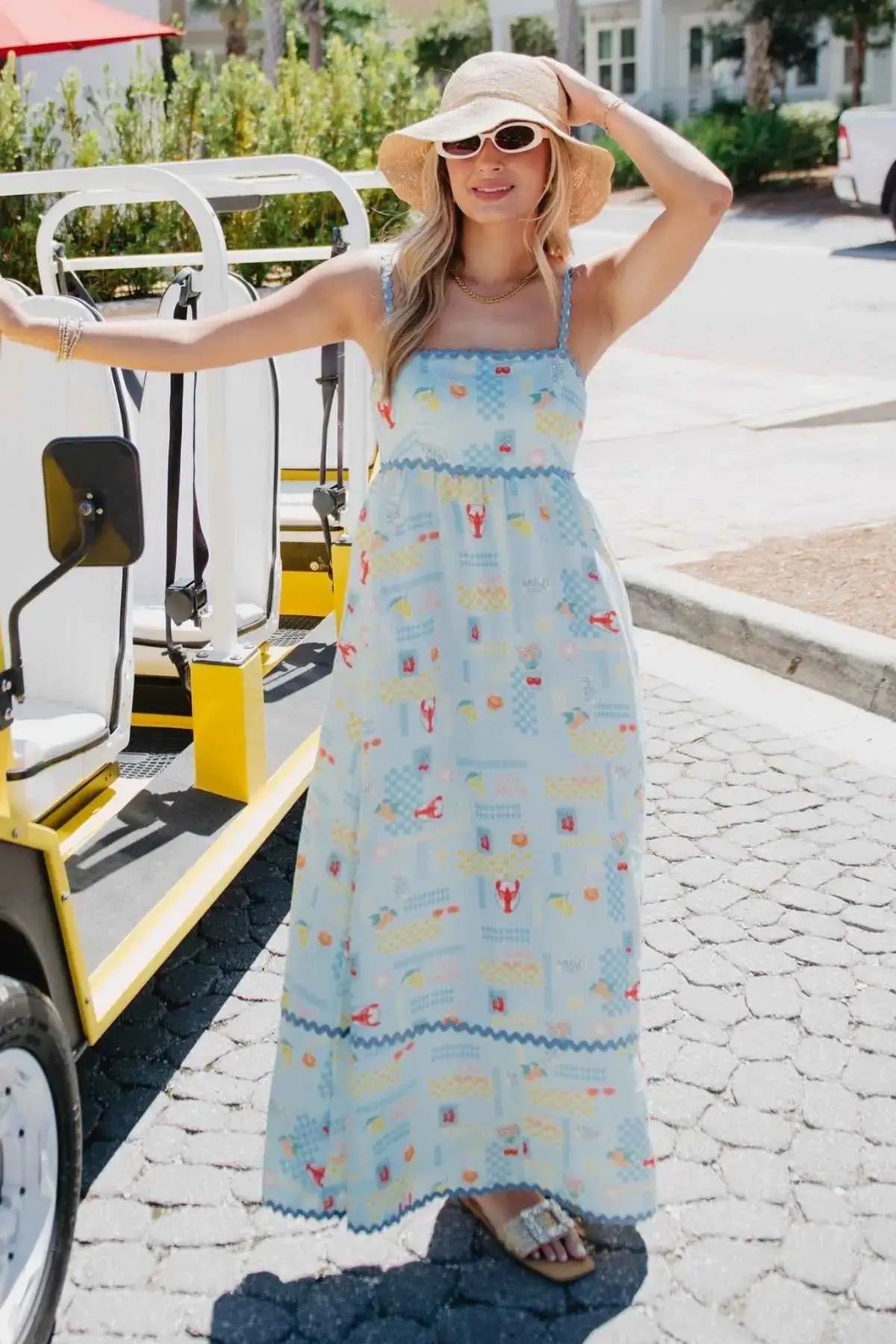Italian Summer Maxi Dress (Light Blue)