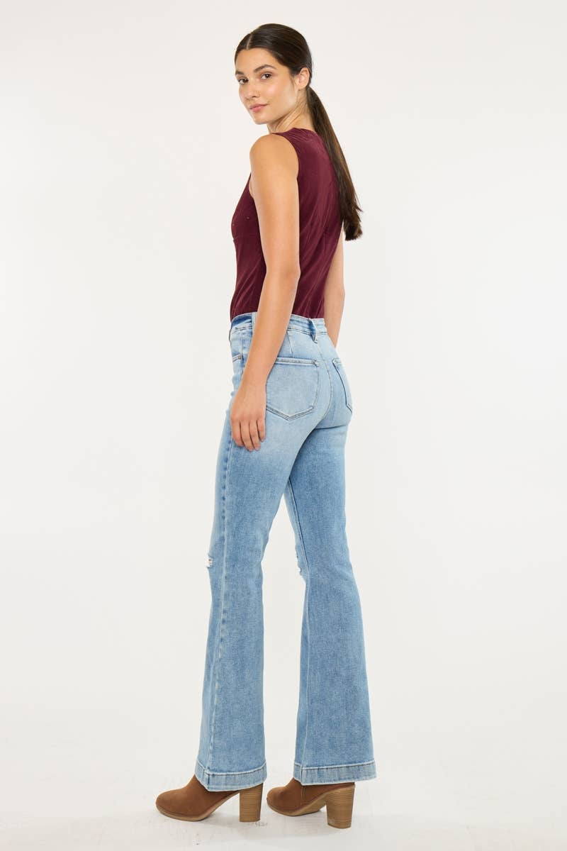 KC8596L-PT PETITE HIGH RISE TROUSER FLARE JEANS