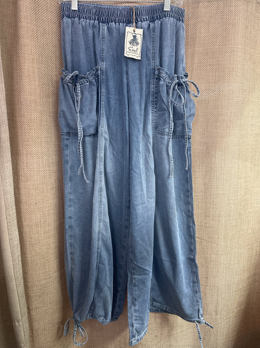 Easel-EB57977 Washed Denim Pants