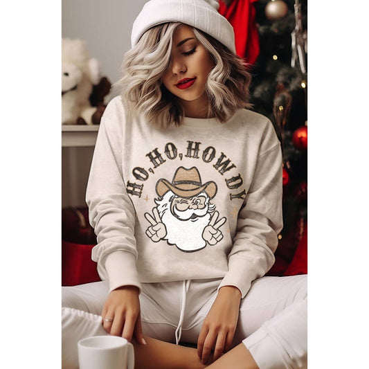 HO HO HOWDY MINERAL GRAPHIC SWEATWHIRTS