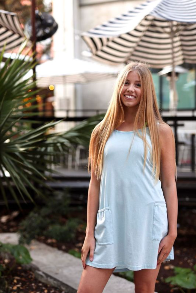 On The Go Shorts Dress- Sky Blue