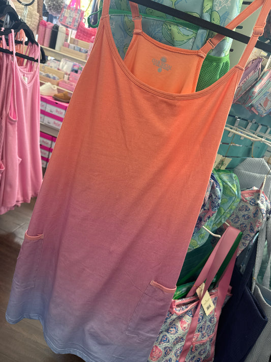 ON THE GO SHORTS DRESS- WILDFLOWER ( CORAL/LILAC/BLUE)