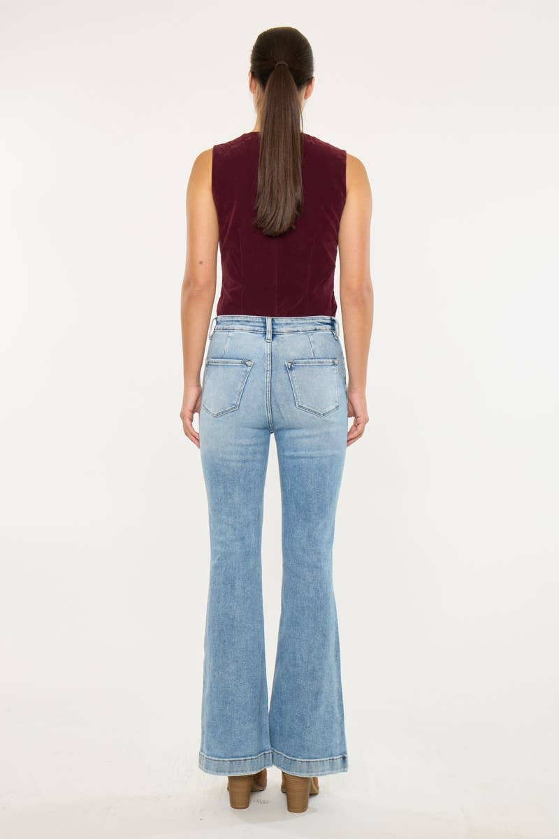 KC8596L-PT PETITE HIGH RISE TROUSER FLARE JEANS