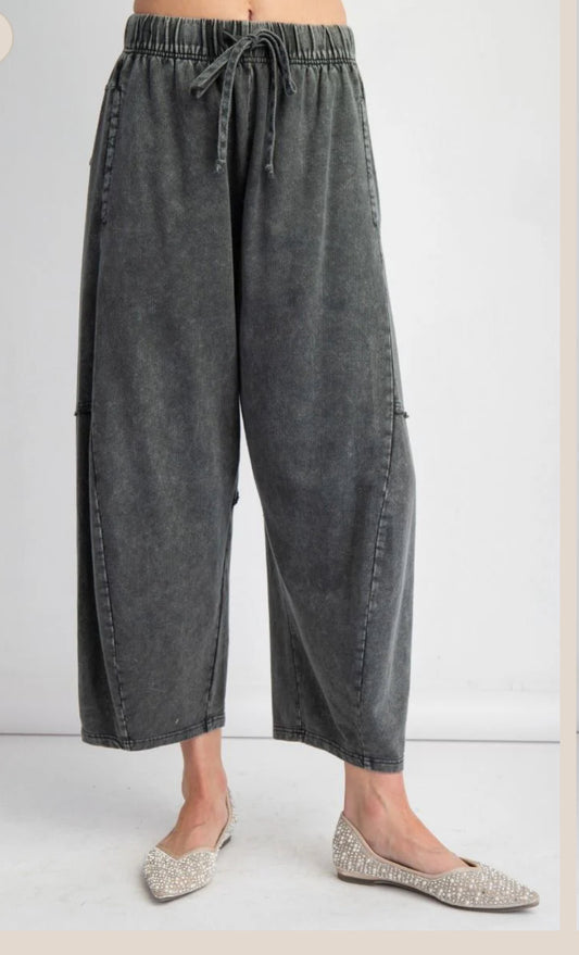 Easel-EB57008-TEXTURED WOVEN MINERAL PANT