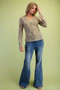 Easel ST200100 STONE LONGSLEEVE LACE CARDIGAN