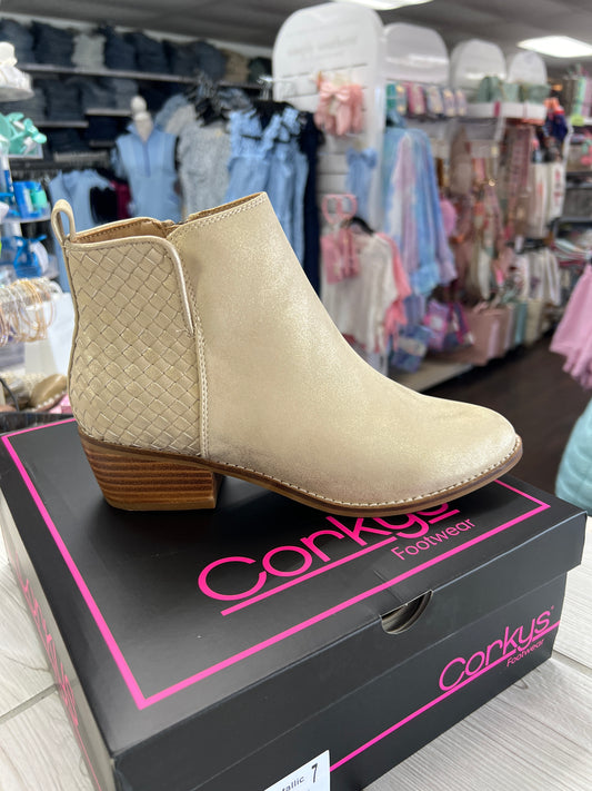 Corkys-Half N Half Gold Metallic Half Boot